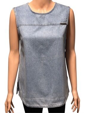 Calvin Klein sleeveless blue jean blouse 🧩